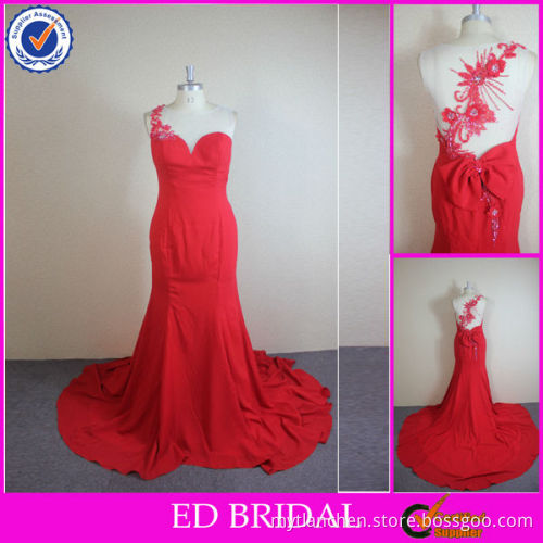 CR20 2014 New Real Sample Evening Dress Red Dress With A Train